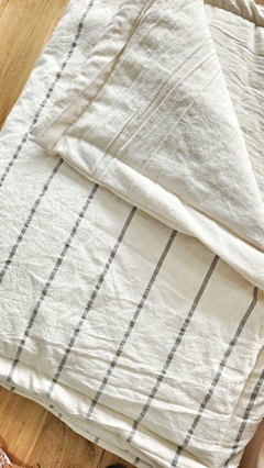 Pillow fondo natural lineas Gris Perla / gris perla