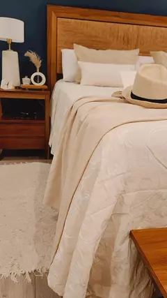 Cubrecama JACQUARD Mod. Botánico QUEEN + 2 fundas de 50x50 de REGALO