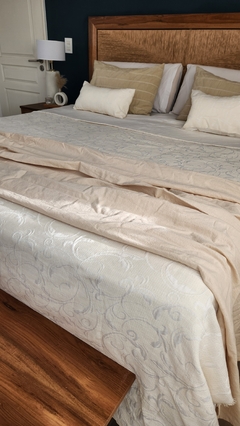 Cubrecama JACQUARD Mod. Botánico QUEEN + 2 fundas de 50x50 de REGALO - tienda online