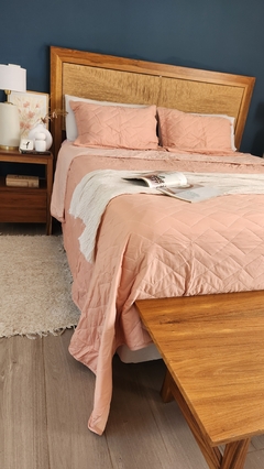 COBERTOR DE VERANO REVERSIBLE KING LINEA HOTEL - ROSA VIEJO + 2 FUNDAS DE REGALO 50X70 - - tienda online