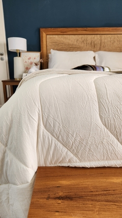 COBERTOR DE VERANO DE TUSOR 100% ALGODON KING LINEA HOTEL - OFF WHITE - tienda online