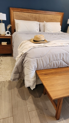 COBERTOR DE VERANO DE TUSOR 100% ALGODON KING LINEA HOTEL - GRIS - comprar online
