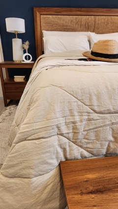COBERTOR DE VERANO DE TUSOR REVERSIBLE 100% ALGODON KING LINEA HOTEL - NATURAL/BLANCO - comprar online