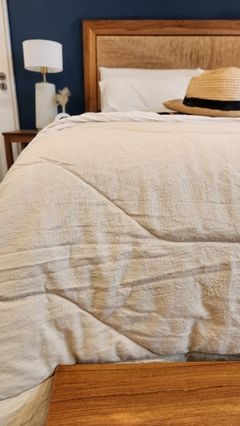 COBERTOR DE VERANO DE TUSOR 100% ALGODON QUEEN LINEA HOTEL - BEIGE - comprar online