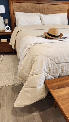 COBERTOR DE VERANO DE TUSOR 100% ALGODON KING LINEA HOTEL - BEIGE - tienda online