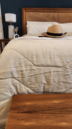 COBERTOR DE VERANO DE TUSOR 100% ALGODON QUEEN LINEA HOTEL - BEIGE - tienda online