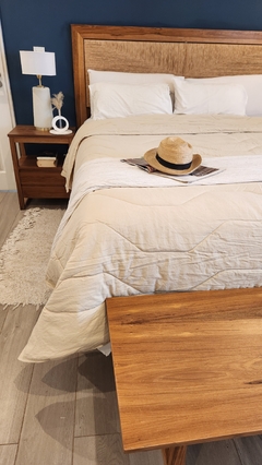 COBERTOR DE VERANO DE TUSOR 100% ALGODON QUEEN LINEA HOTEL - BEIGE - Ay Que Amor