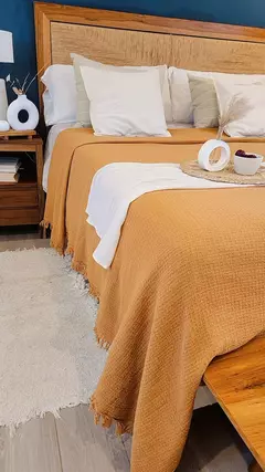 Cubrecama/Manta de Nido Suavizado Canela 1 PLAZA - comprar online