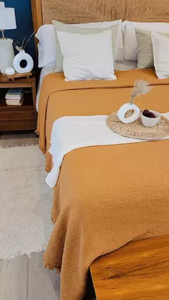 Cubrecama/Manta de Nido Suavizado Canela 1 PLAZA - tienda online