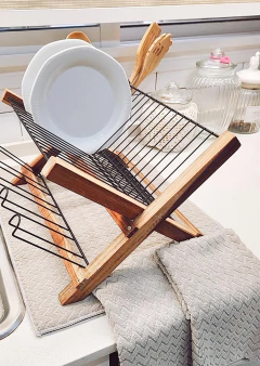 Set Cocina: Alfombra Secaplato + 2 paños de cocina absorbentes - comprar online