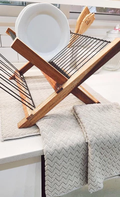 Set Cocina: Alfombra Secaplato + 2 paños de cocina absorbentes - Ay Que Amor