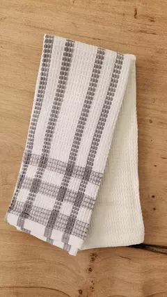 Paños de cocina wafle (pack de 2) . Gris/blanco - comprar online