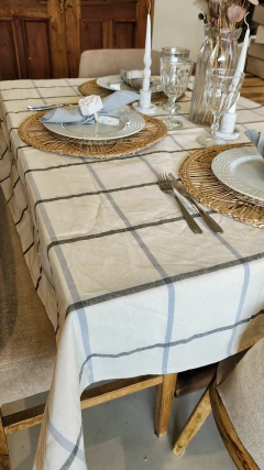 Mantel Tusor Alterio - líneas gris en internet