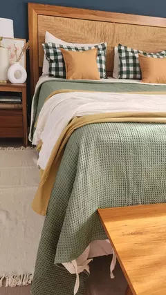 Funda de Edredón QUEEN NIDO DE ABEJA VERDE/TUSOR LISO A ELECCIÓN EL COLOR en internet