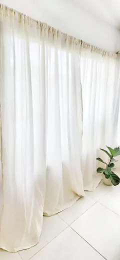 CORTINA PARA BARRAL DE GASA COLOR NATURAL ( INCLUYE 2 PAÑOS de 210x250 c/u)