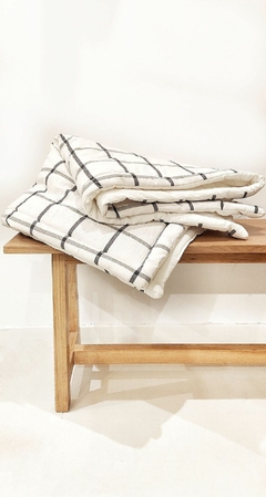 Pillow Mod. Alterio a cuadros / blanco (150x65cm)