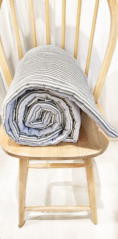 Pillow Mil Rayas / gris perla liso