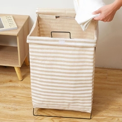 CESTO LAUNDRY ESTRUCTURA DE METAL CON TAPA -HAN SOLO GRIS OSCURO Y CRUDO - comprar online
