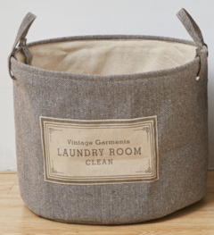 CESTO DE TELA LISA REDONDO - DARK GREY