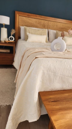 Funda de Edredón QUEEN BOTANICO/TUSOR NATURAL LISO - comprar online