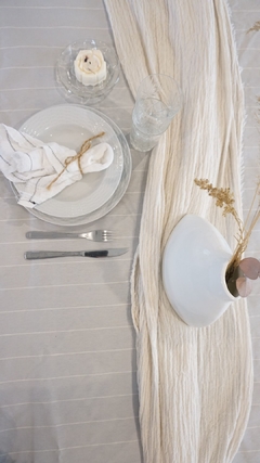 Mantel Tusor RAYADO GRIS PERLA en internet