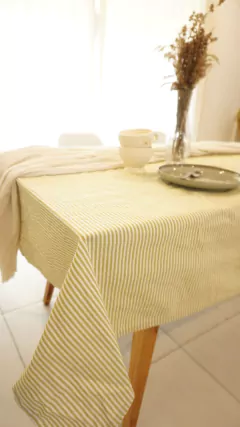 Mantel Tusor Premium Las Mil y Una "Lineas" - verde en internet