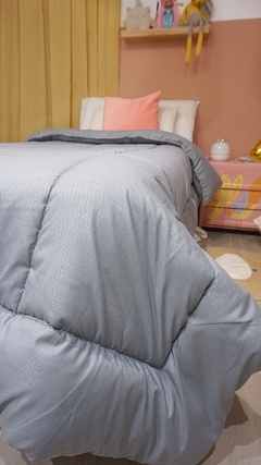 ACOLCHADO TWIN LINEA HOTEL MOD. ESPIGAS - REVERSIBLE GRIS PLOMO