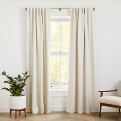 CORTINA PARA BARRAL DE TUSOR COLOR NATURAL ( INCLUYE 2 PAÑOS de 210x260 c/u)