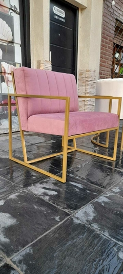 SILLON 1 CUERPO HIERRO Y PANA - RESPALDO CANOLI