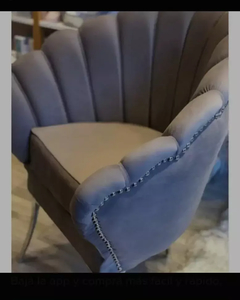 SILLON BUTACA PETALO OSTRA Dominique Patas plateadas en internet