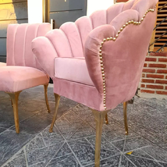 SILLON BUTACA PETALO OSTRA Dominique Patas Doradas en internet