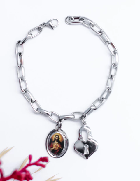 Cadeia: Sagrado Coração de Jesus (Face dupla - Santa Margarida de Alacoque) - comprar online