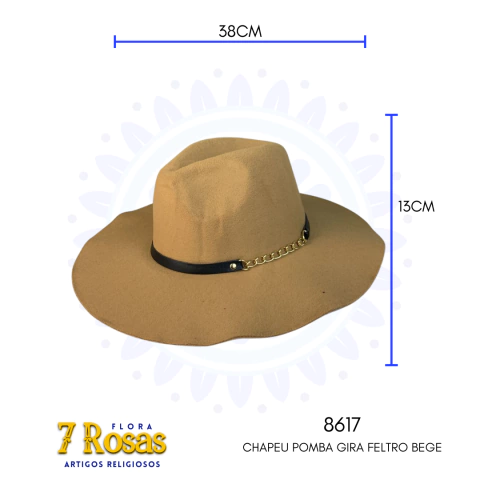CHAPEU POMBA GIRA FELTRO BEGE