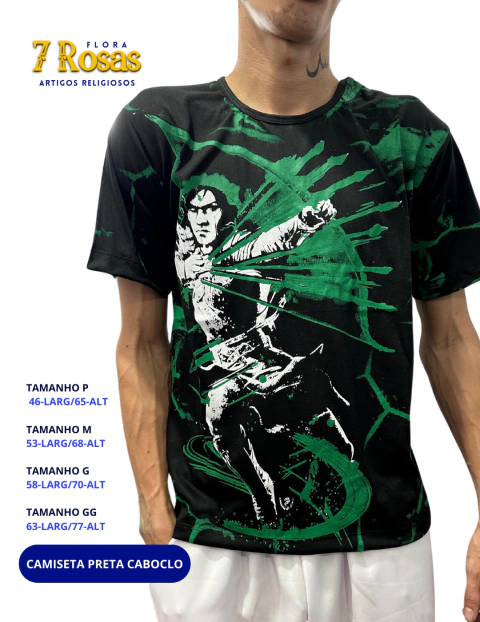 CAMISETA PRETA CABOCLO TAMANHO P