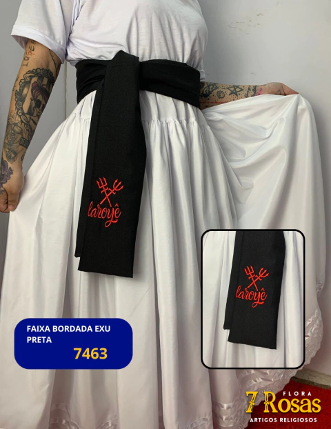 FAIXA BORDADA EXU PRETA