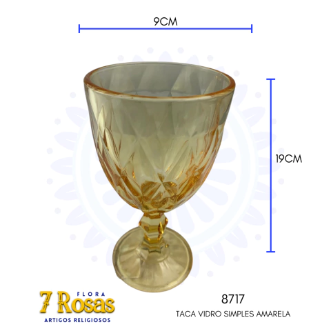 TACA VIDRO SIMPLES AMARELA
