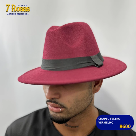CHAPEU FELTRO VERMELHO