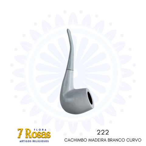 CACHIMBO MADEIRA BRANCO CURVO