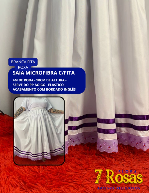 SAIA CAMBERRA 4M BRANCA FITA ROXA