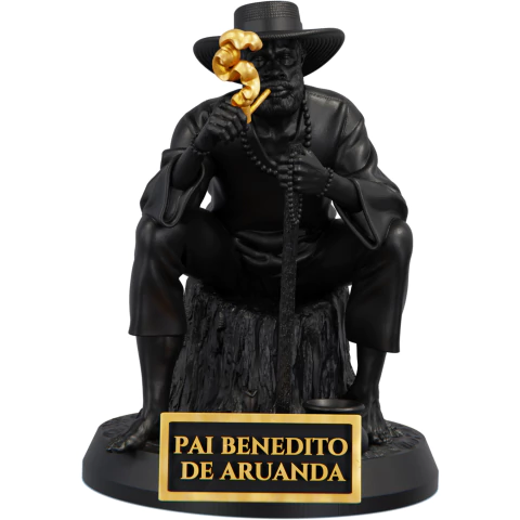 Estátua Pai Benedito de Aruanda - Preto Velho Umbanda Candomblé - comprar online