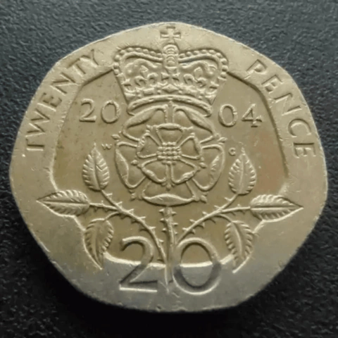 Moeda 20 Pence 2004 Reino Unido