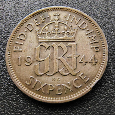 6 Pence 1944 Reino Unido - Prata - comprar online