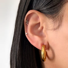 Argola Maxi Tubo Pequena Aço Inox Dourado na internet