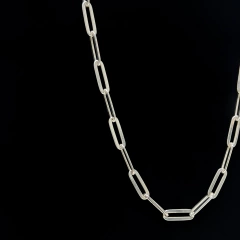Corrente Elos Retangulares Alongada 45cm Prata - comprar online