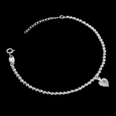 Pulseira Bolinhas com Coração Prata na internet