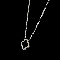 Choker Trevo Preto Prata - Acessorita