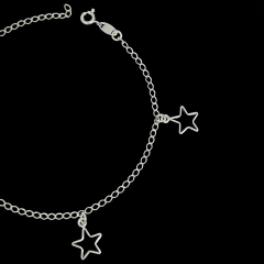 Pulseira Elos com Pingente Estrela Vazada Prata na internet