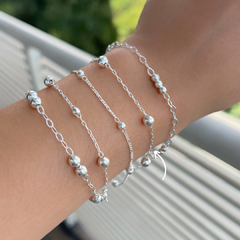 Pulseira Bolinha Média Prata 925