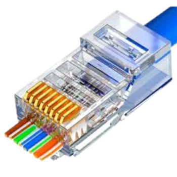Plug RJ45 8x8 CAT6 vazado - 5pc