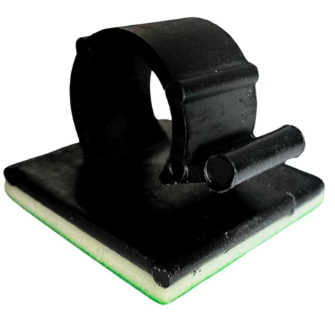 Clip organizador autoadesivo 9mm PT - 5pç